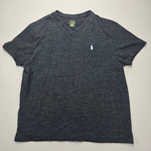 Polo‎ Ralph Lauren V-Neck T-Shirt Classic Fit Heather Gray Men's Large